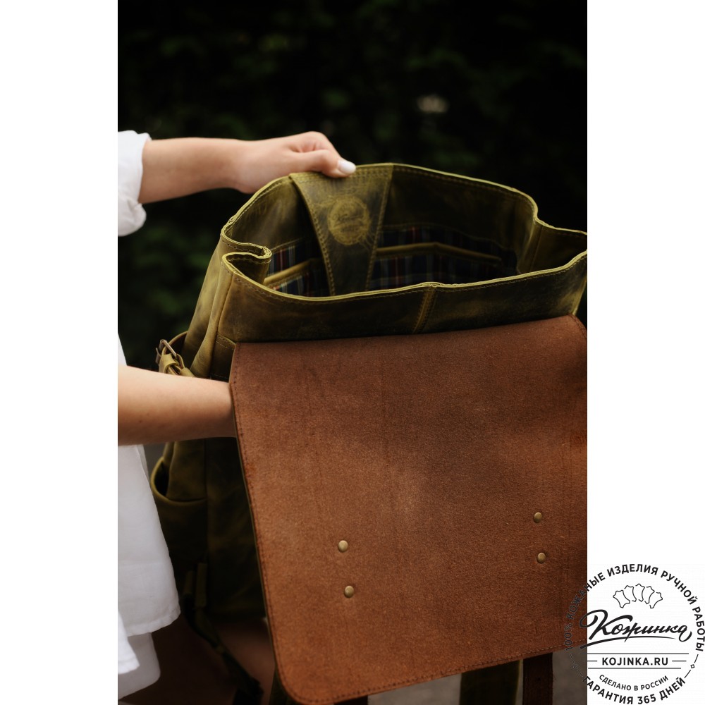 Кожаный рюкзак "Индиго" (лимон крейзи)