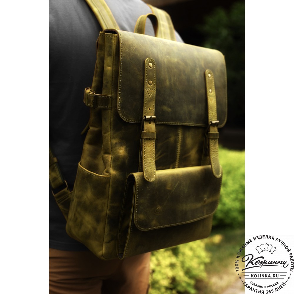 Кожаный рюкзак "Индиго" (лимон крейзи)