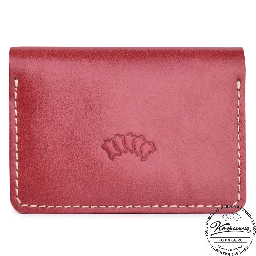  Кожаный футляр для карт "Гретта NEW" (красный)