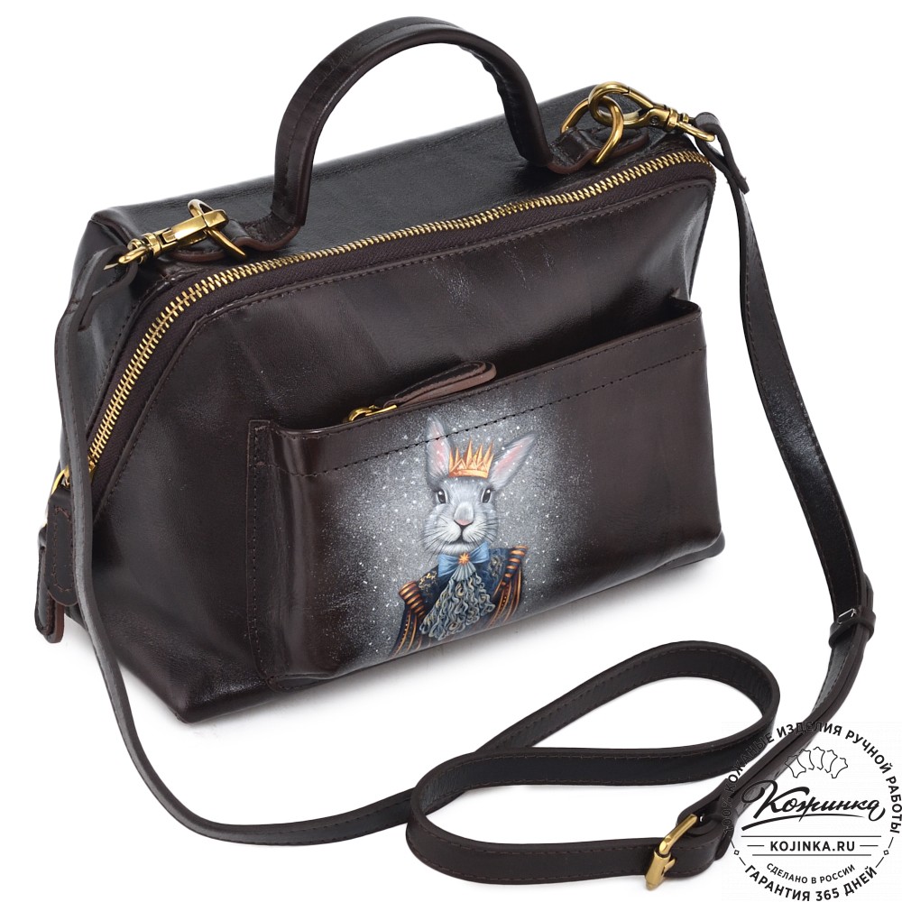Женская кожаная сумка "Крис" "Кролик в короне"
