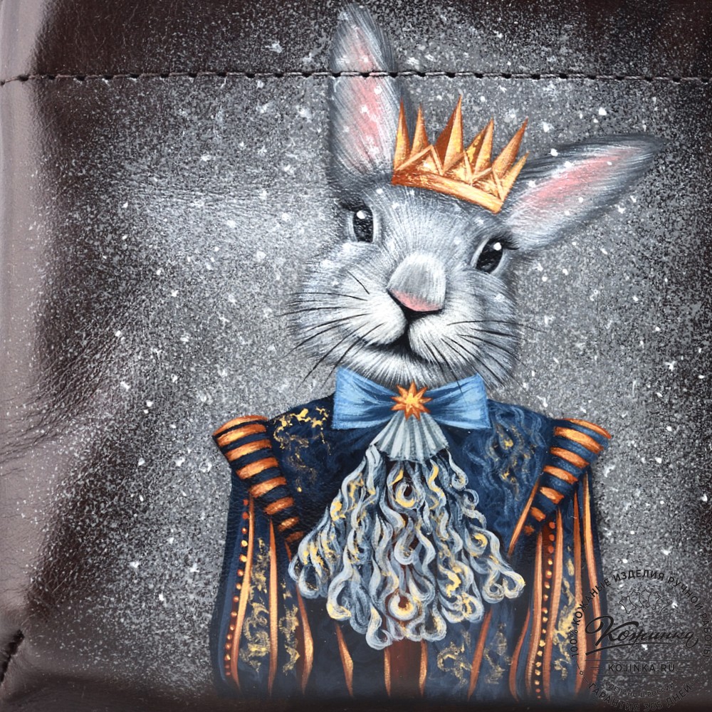 Женская кожаная сумка "Крис" "Кролик в короне"