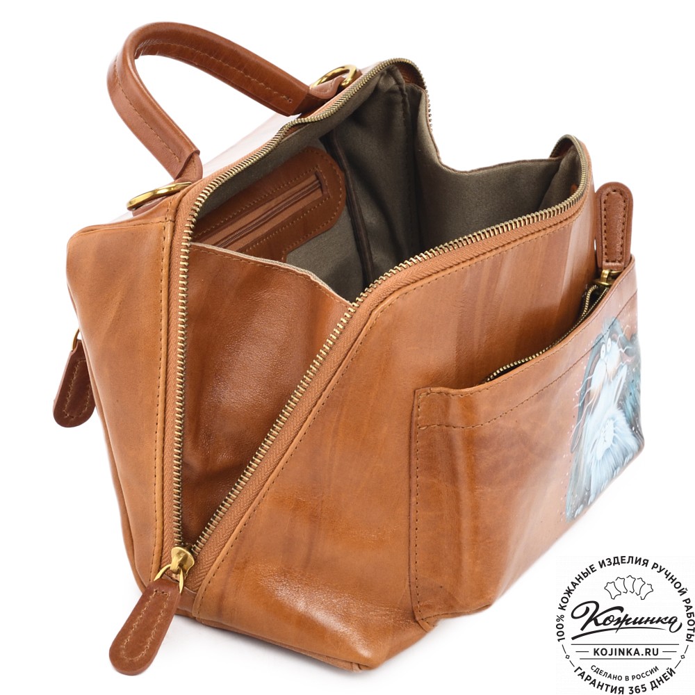 Женская кожаная сумка "Крис" "Кролики чудики"