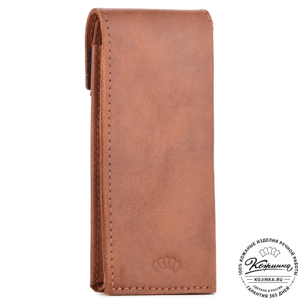 Кожаный футляр для очков "Марокко" (рыжий)
