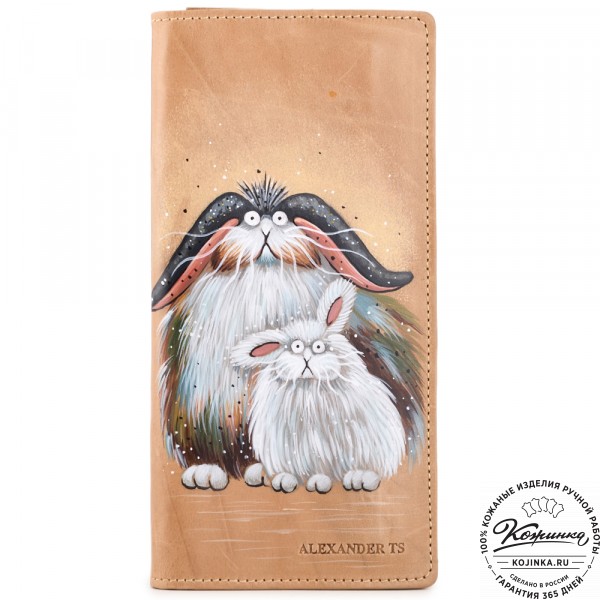 Кожаное портмоне "Монако" "Кролики чудики ". фото 1