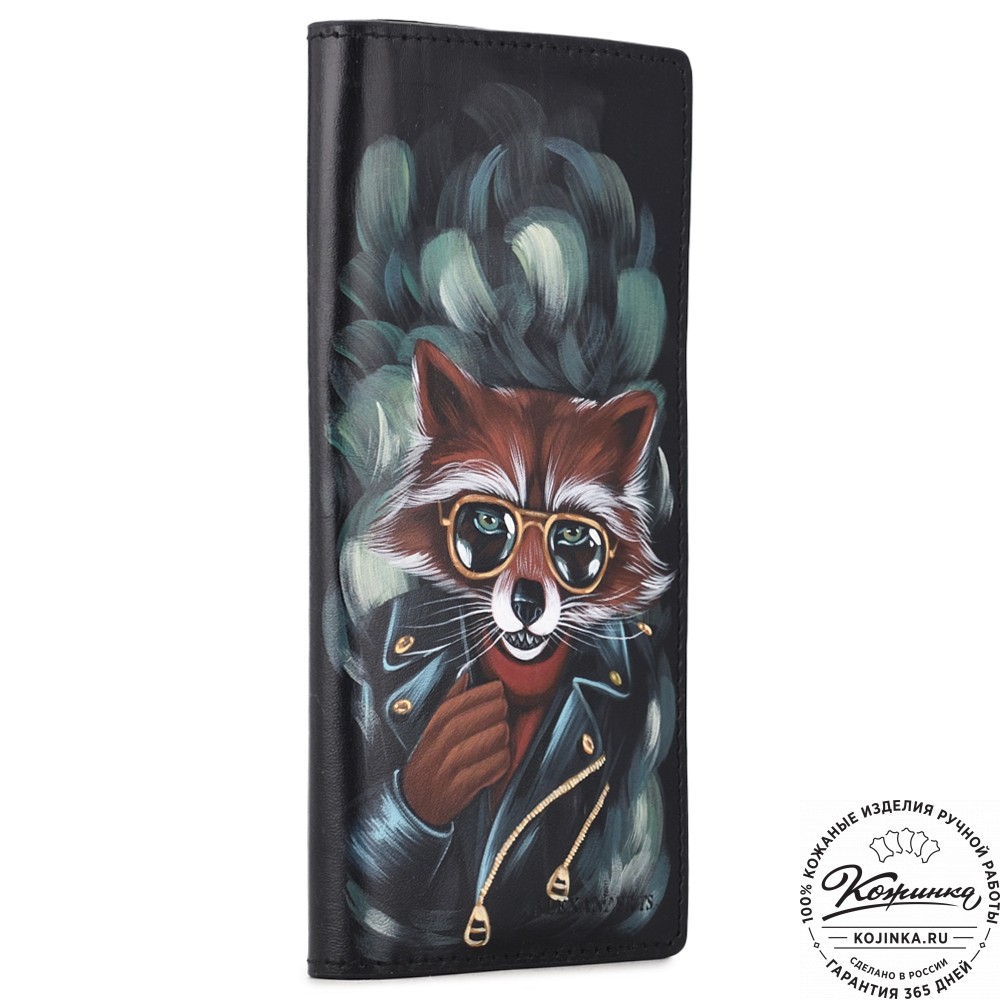 Кожаное портмоне "Монако" "Лис в очках"