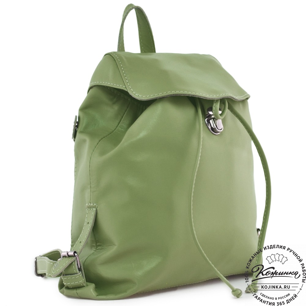  Женский кожаный рюкзак "Паулина" (мята)