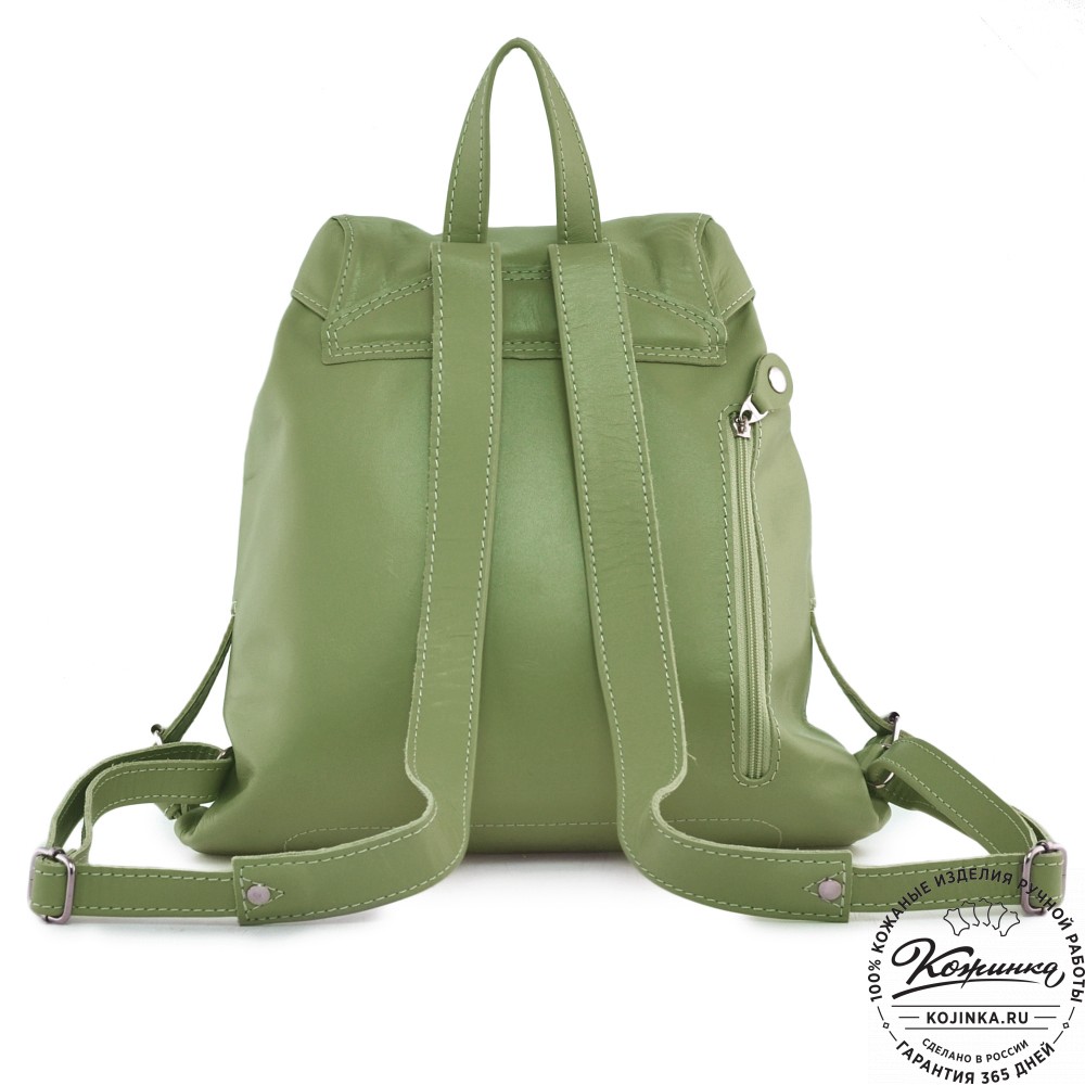  Женский кожаный рюкзак "Паулина" (мята)