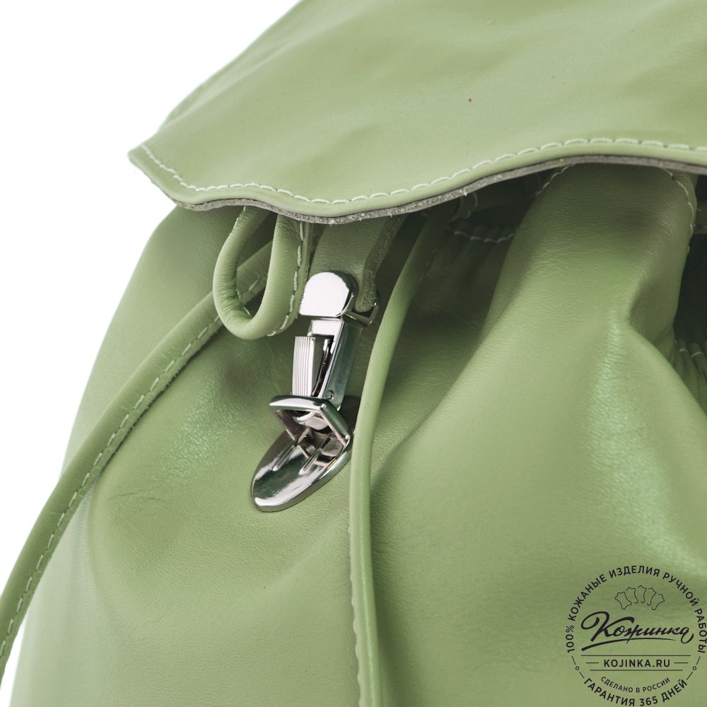 Женский кожаный рюкзак "Паулина" (мята)