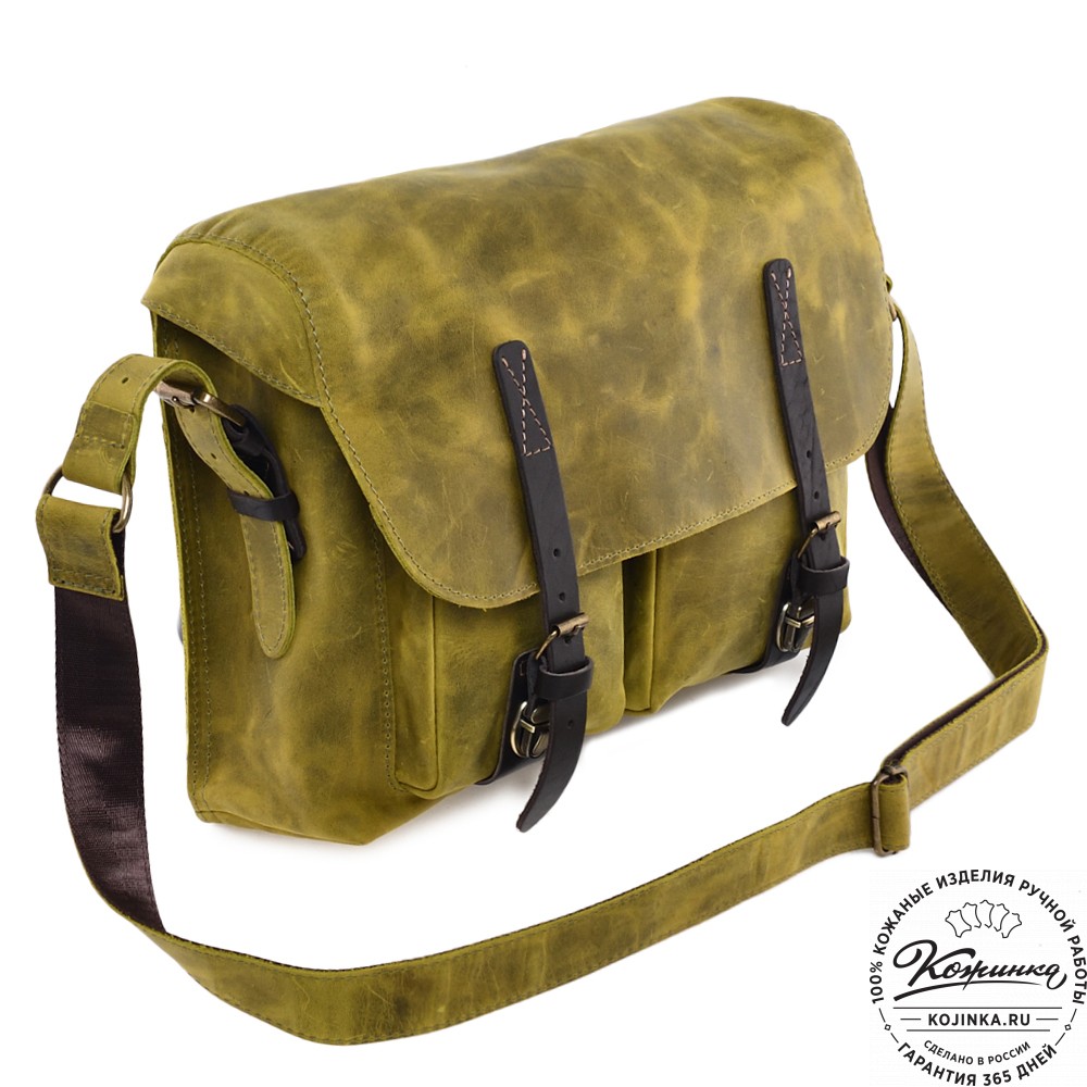 Кожаная сумка "Форман" (лимон крейзи)