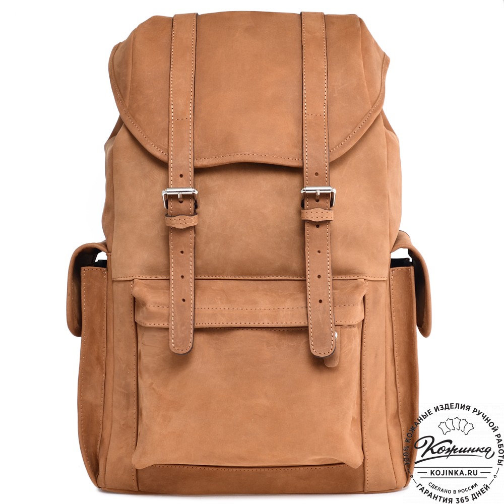  Кожаный рюкзак "Ганнибал" (рыжий крейзи) 