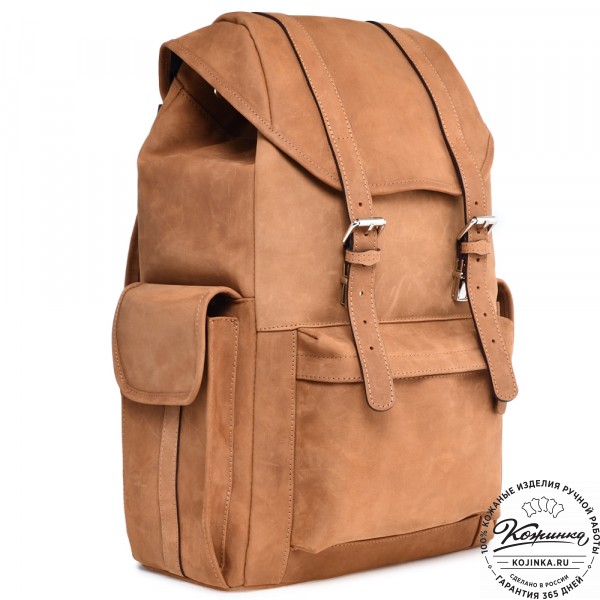  Кожаный рюкзак "Ганнибал" (рыжий крейзи) . фото 1