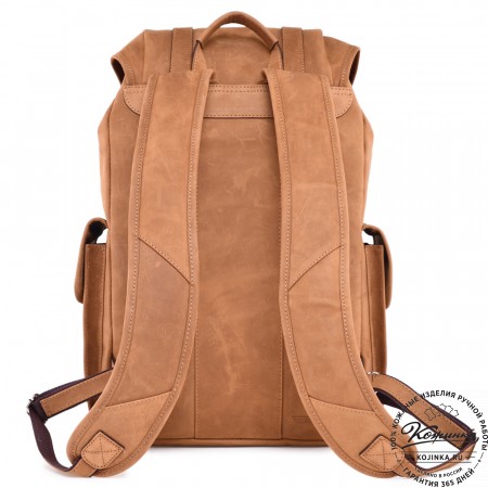  Кожаный рюкзак "Ганнибал" (рыжий крейзи) 