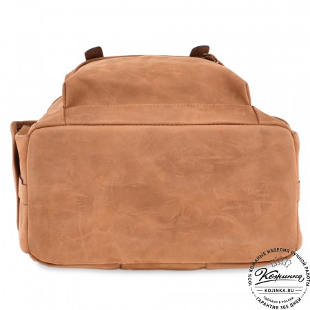  Кожаный рюкзак "Ганнибал" (рыжий крейзи) 
