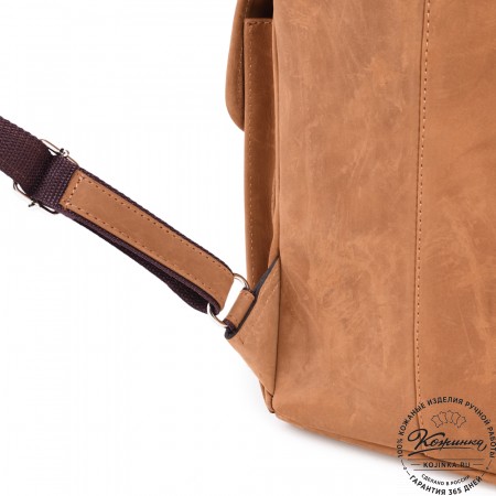  Кожаный рюкзак "Ганнибал" (рыжий крейзи) 