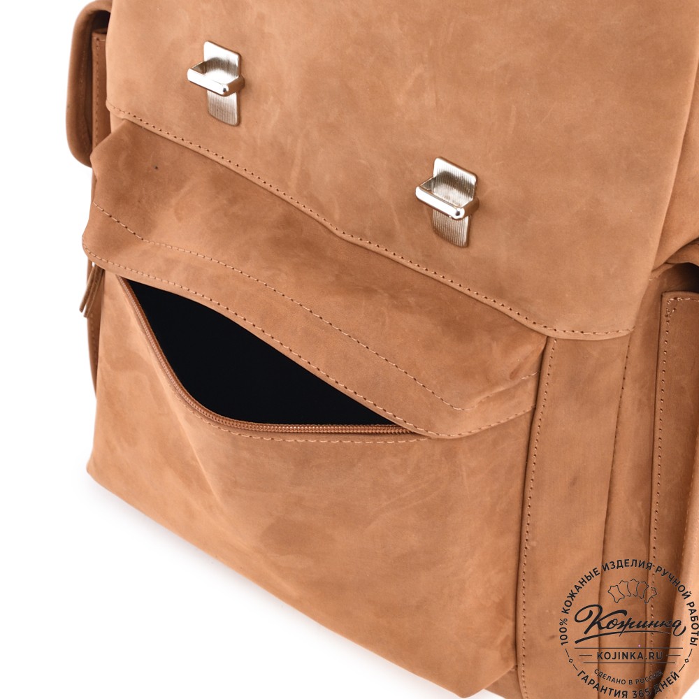  Кожаный рюкзак "Ганнибал" (рыжий крейзи) 