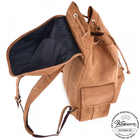  Кожаный рюкзак "Ганнибал" (рыжий крейзи) 
