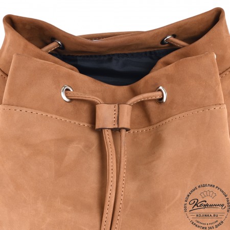  Кожаный рюкзак "Ганнибал" (рыжий крейзи) 