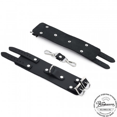 Кожаные наручники "Isold" (чёрные)