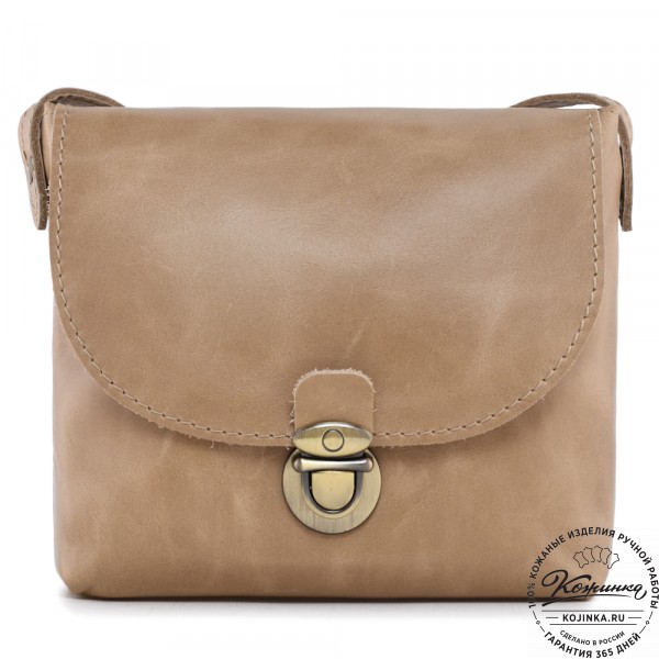  Кожаная сумка "Калифорния Нью" (бежевый). фото 1