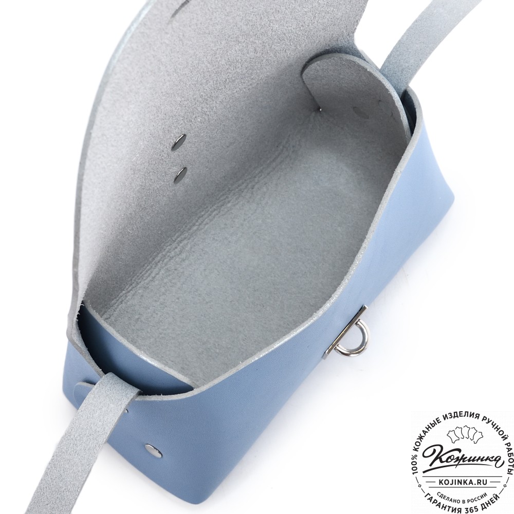  Женская кожаная сумка "Милла макси" "Бабочки" (голубая) 