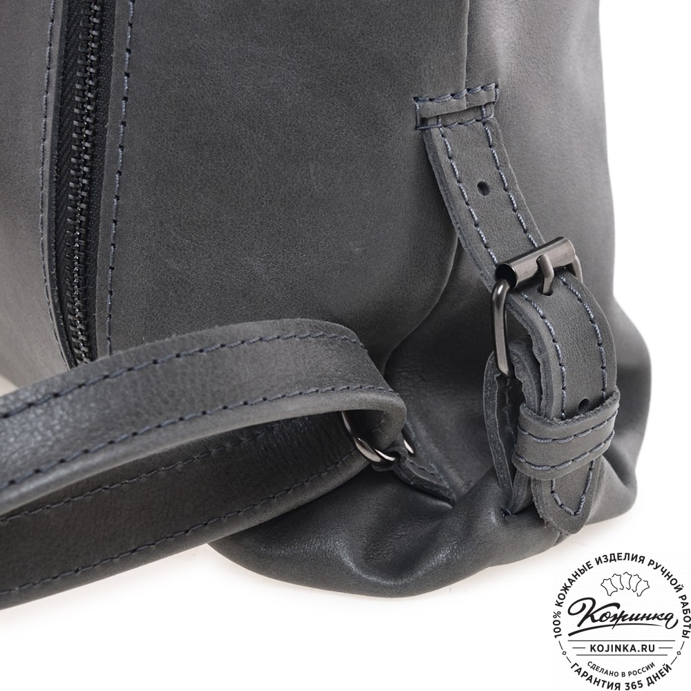  Женский кожаный рюкзак "Паулина" (серый)