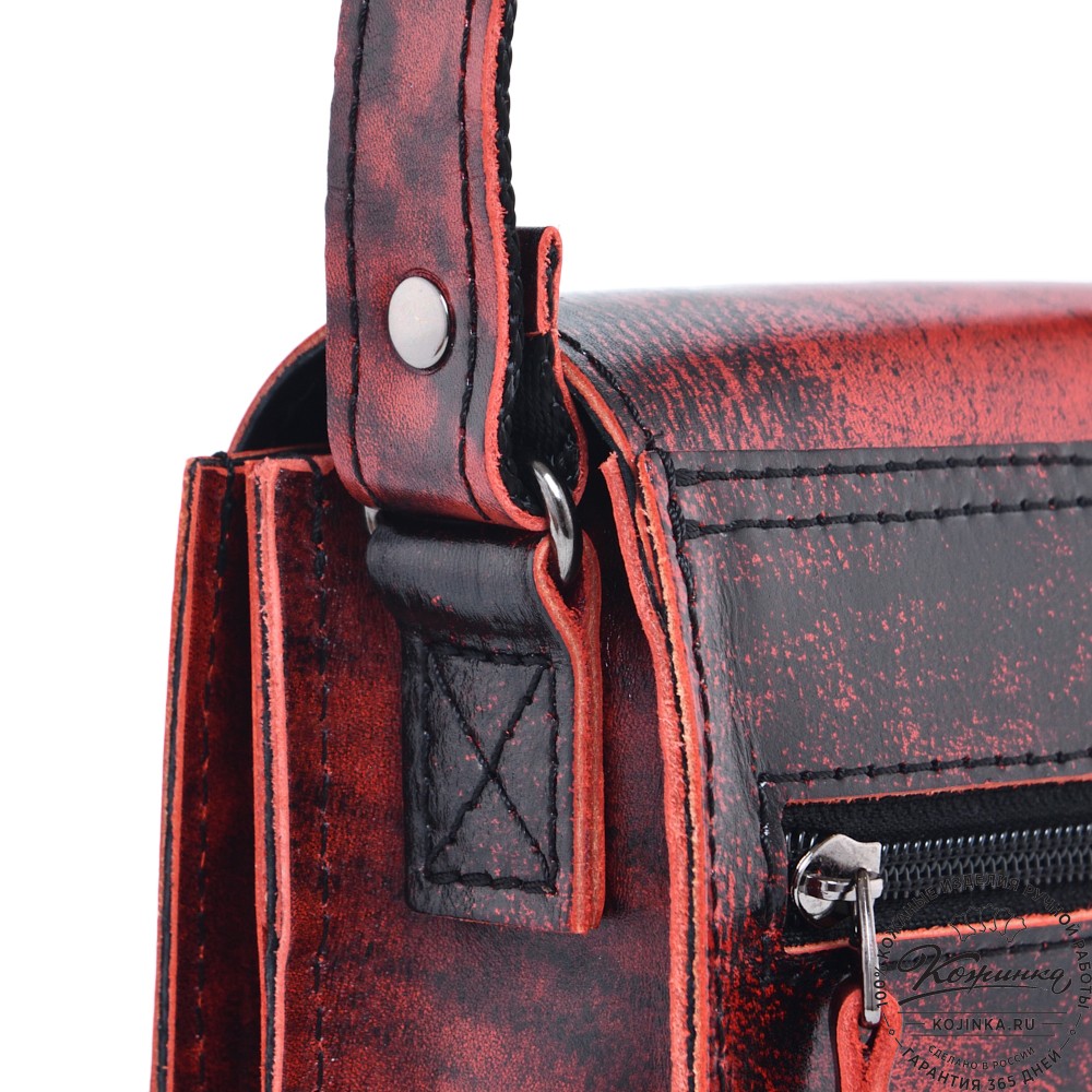  Кожаный сумка "Робин" (глянец красный)