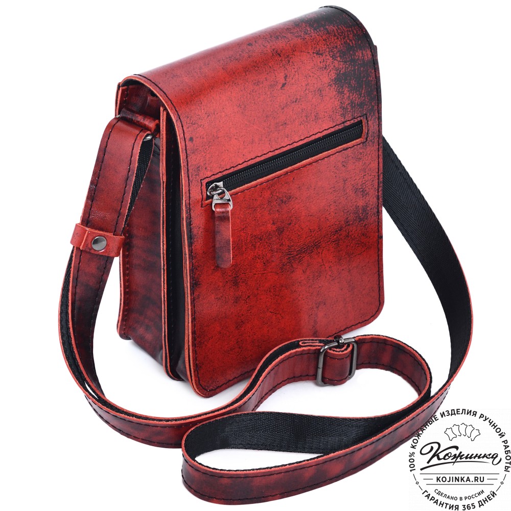  Кожаный сумка "Робин" (глянец красный)