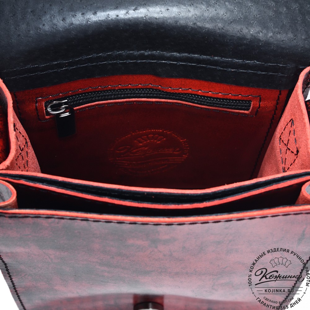  Кожаный сумка "Робин" (глянец красный)