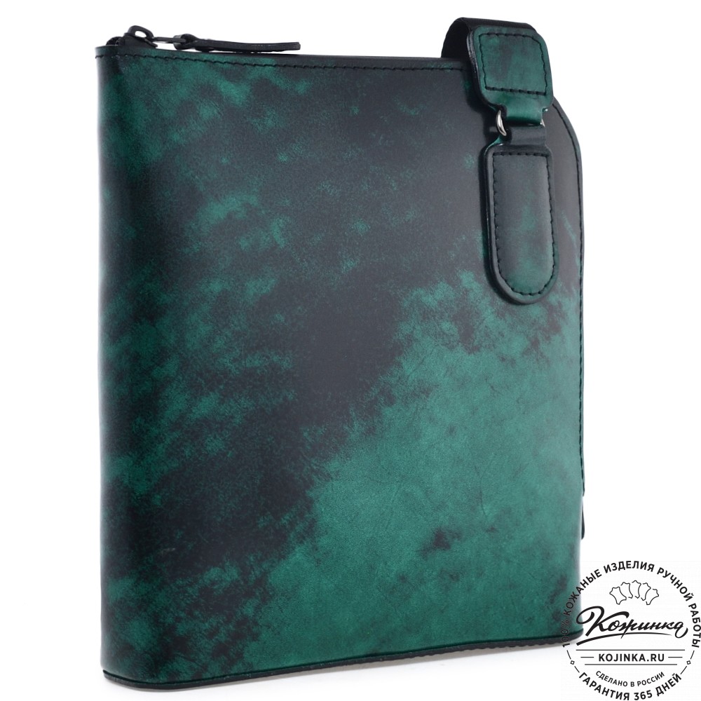 Кожаная сумка "Родос" (зеленый глянец) 