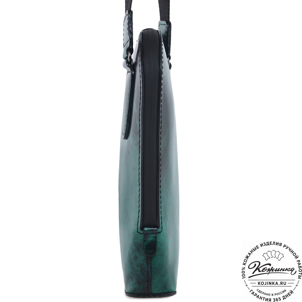  Кожаная сумка "Родос" (зеленый глянец) 