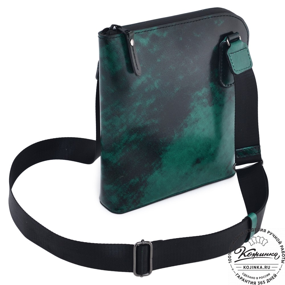  Кожаная сумка "Родос" (зеленый глянец) 