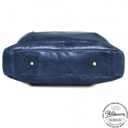 Кожаный рюкзак "Верса" (синий антик) 