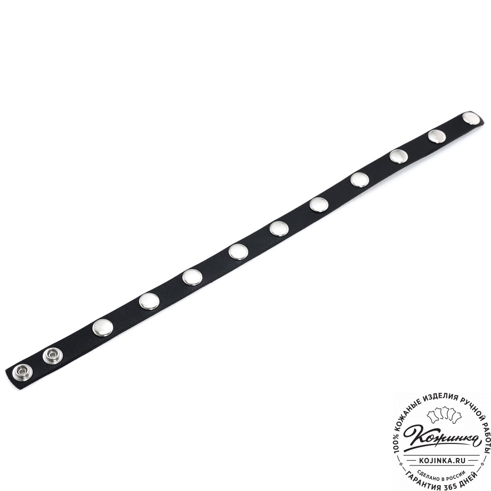  Кожаный браслет "Вегард" (черный) 