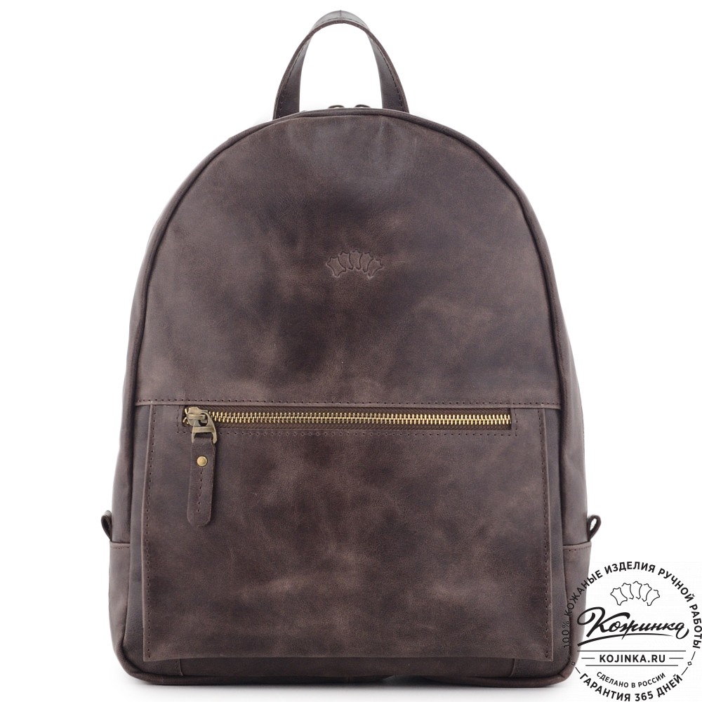  Женский кожаный рюкзак "Джессика" (темно-коричневый антик)