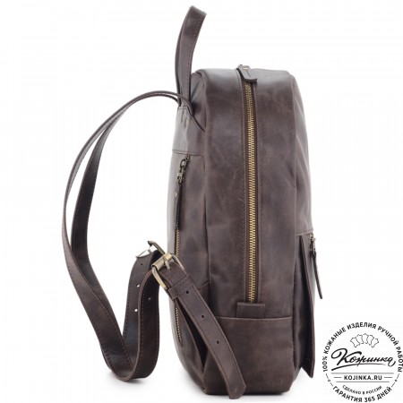  Женский кожаный рюкзак "Джессика" (темно-коричневый антик)