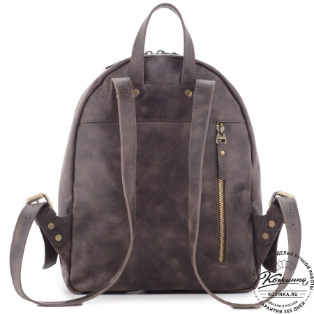 Женский кожаный рюкзак "Джессика" (темно-коричневый антик)