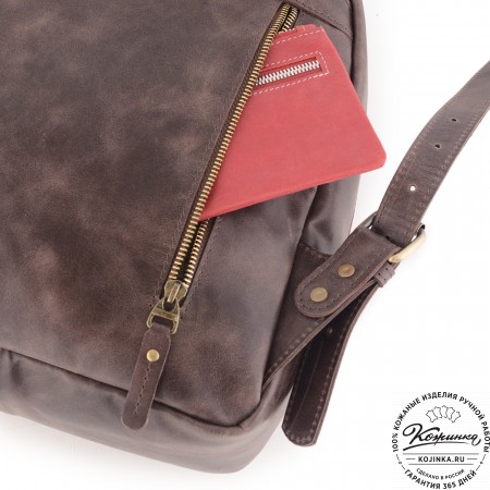  Женский кожаный рюкзак "Джессика" (темно-коричневый антик)