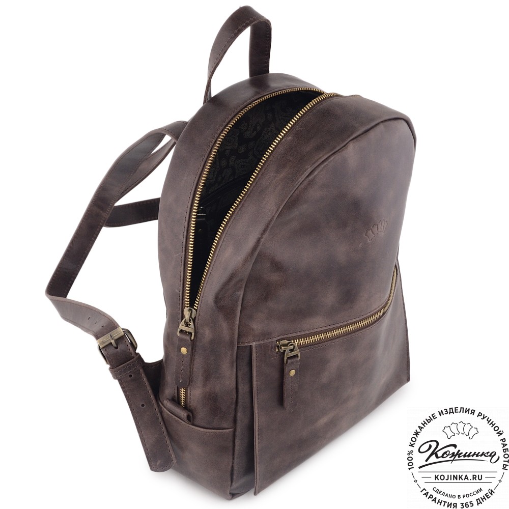  Женский кожаный рюкзак "Джессика" (темно-коричневый антик)
