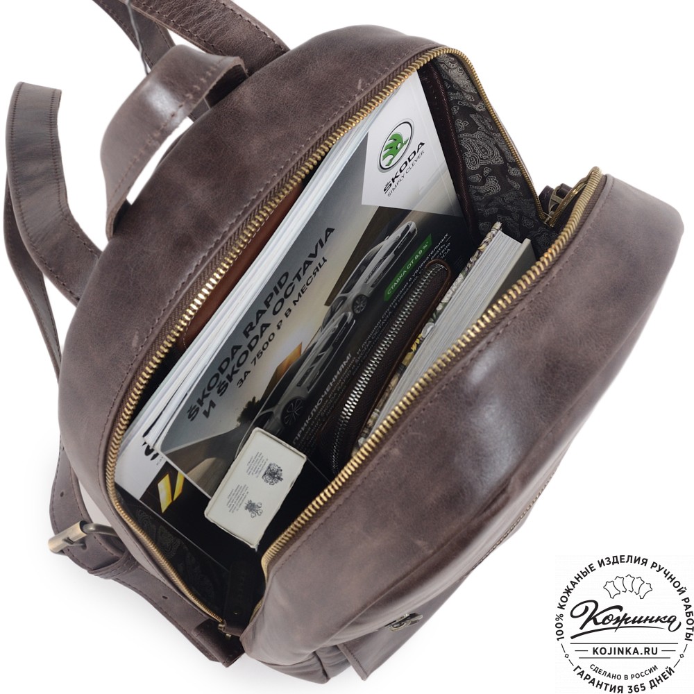  Женский кожаный рюкзак "Джессика" (темно-коричневый антик)