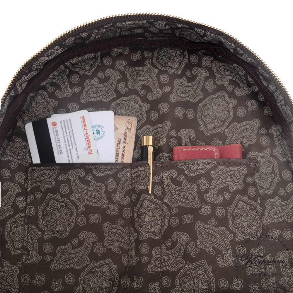  Женский кожаный рюкзак "Джессика" (темно-коричневый антик)