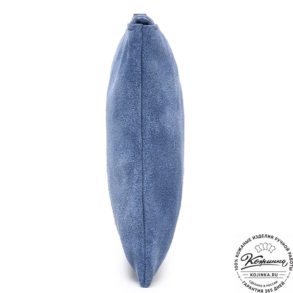  Кожаная косметичка "Флавия" велюр (джинс)