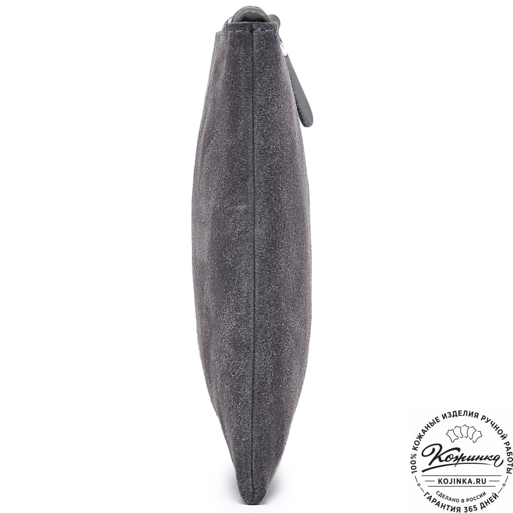  Кожаная косметичка "Флавия" велюр (серый) 