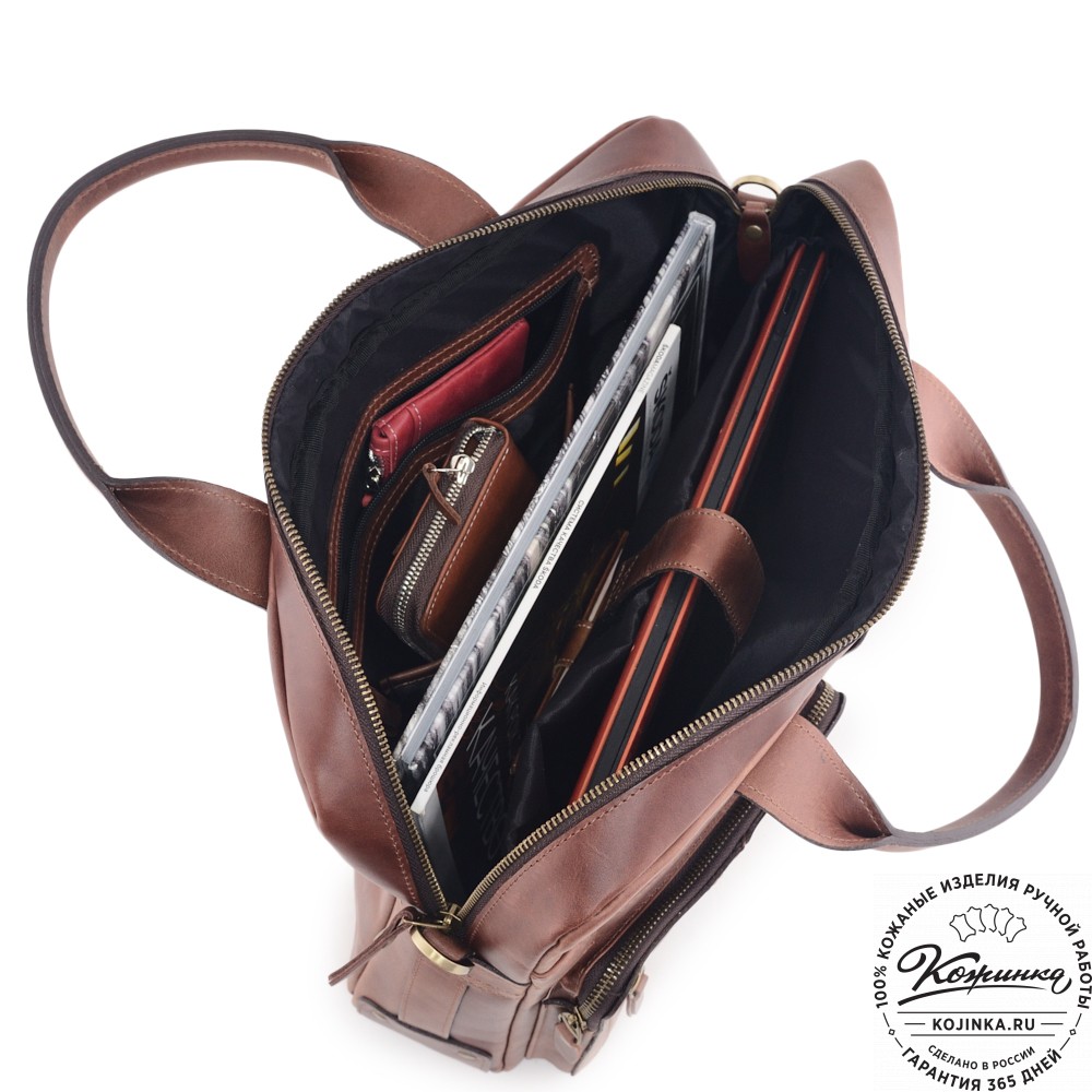  Кожаная деловая сумка "Гильермо" (коричневый воск)