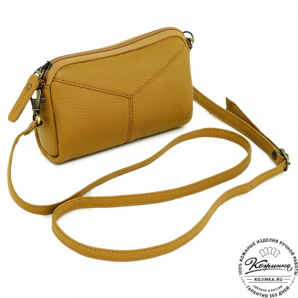  Кожаный клатч "Марта" (охра). фото 1