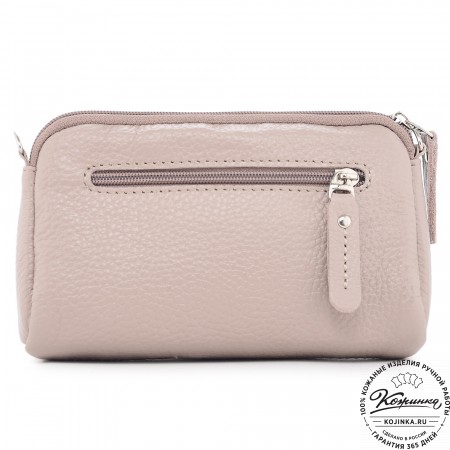 Кожаный клатч "Марта" (пудра)