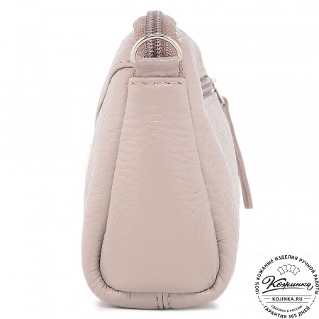  Кожаный клатч "Марта" (пудра)