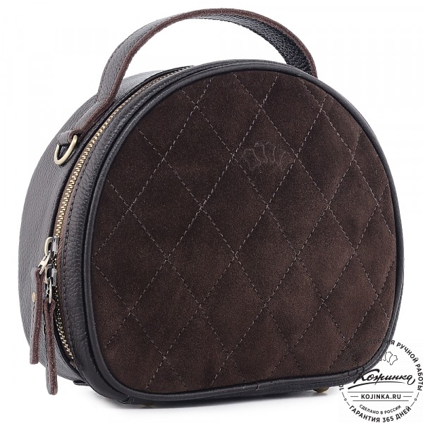 Женская кожаная сумка "Селин" (темно-коричневая). фото 1
