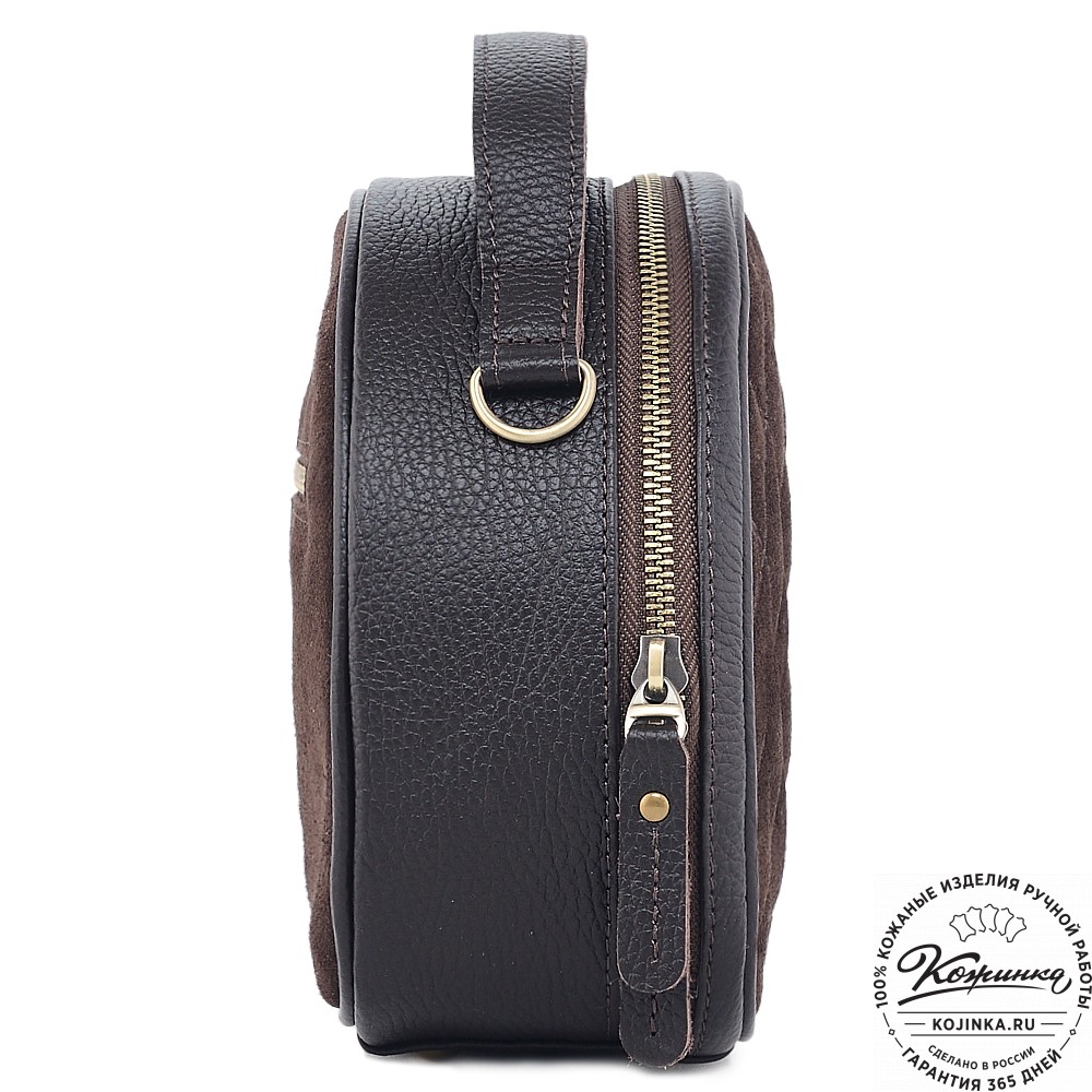 Женская кожаная сумка "Селин" (темно-коричневая)