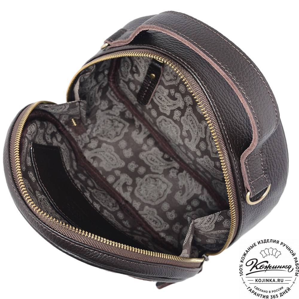 Женская кожаная сумка "Селин" (темно-коричневая)