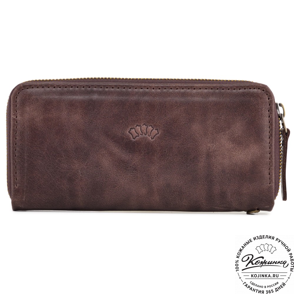  Кожаное портмоне Амстердам (темно-коричневый антик)